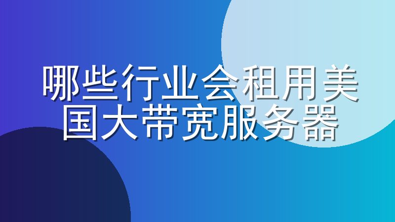 哪些行业会租用美国大带宽服务器-美国大带宽服务器价格表